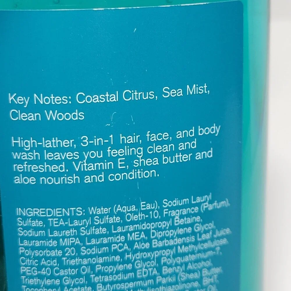 Bath & Body Works Atlantic Mens 3 in 1‎ Hair Face Body Wash 10 oz Discontinued